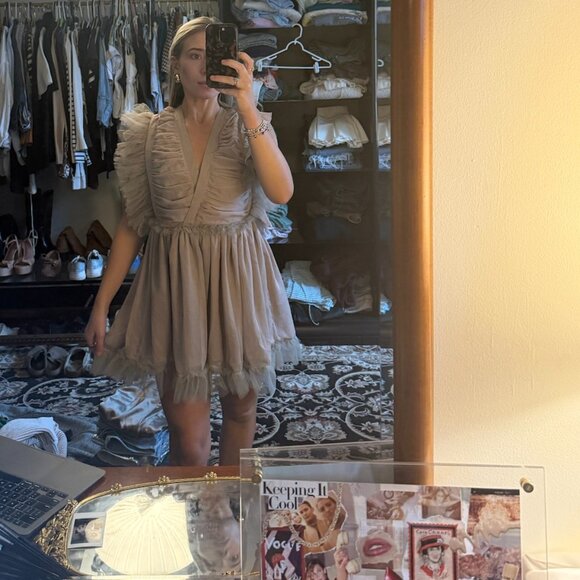 Revolve - Tularosa - Amelia Dress - Mauve Ruffled Mini Dress - Picture 3 of 5